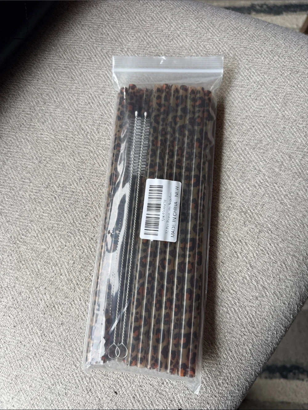 Leopard Print Party Straws - Brown Animal Print Paper Straws